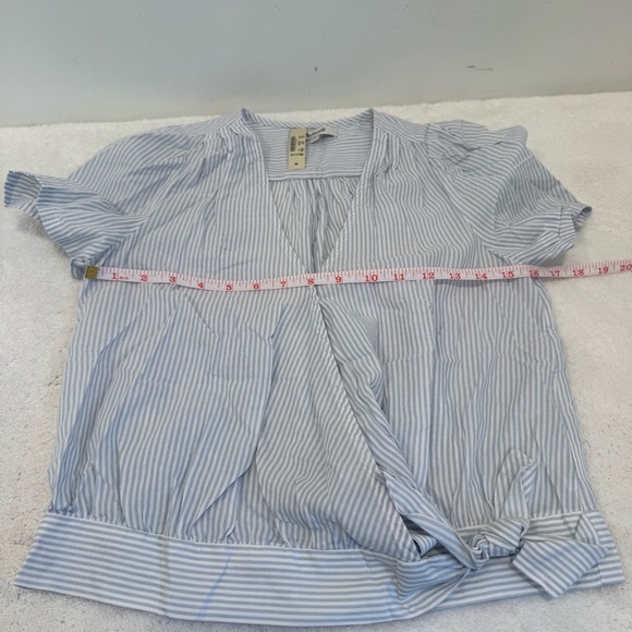 Madewell Short-Sleeve Wrap Top in Stripe size xs - Picture 6 of 7